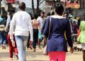 Nairobi Residents Walking Along The Streets.