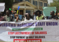 Moi University Lecturers On Strike Photo/Kna