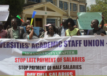 Moi University Lecturers On Strike Photo/Kna