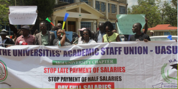 Moi University Lecturers On Strike Photo/Kna