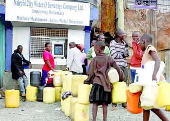 Mathare Residents In Nairobi Access Water At A Nairobi City Water And Sewerage Company Water Point. (Photo: Handout) Nairobi Water