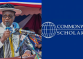 A Photo Collage Of Education Cs Julius Migos Ogamba And Commonwealth Scholarship Commission Logo. Photo/Ogamba X/Csc.
