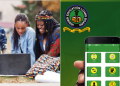 Photo Collage Of An Illustration Of Students And The Helb Portal On Phone. Photo/Helb