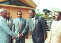 Raila Odinga Shakes Hands With President Moi After 1997 Elections
