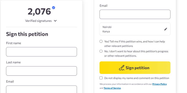 Canada To Deport Kenyan Pastor And Children Despite Threats From Local Church Leader Petition By Change.org Against The Deportation Of Kenyan Reverend Rosalind Wanyeki. Photo/By Change.org.