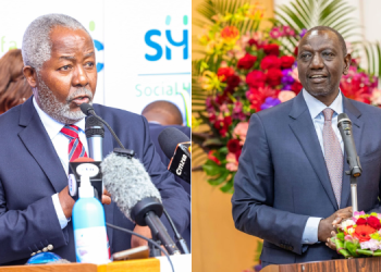 A Collage Of Kembi Gitura And President William Ruto. Photo/ Pcs Kuttrh