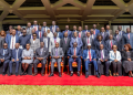 President William Ruto, Dp Kithure Kindiki And Prime Cs Musalia Mudavadi Pose For A Photo With The Council Of Governors. Photo/Cog. Road Maintance Levy