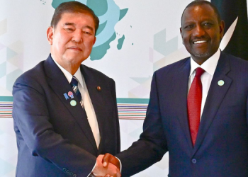 President William Ruto And Japan Prime Minister Shigeru Ishiba At Yokohama City. Photo/ Pcs