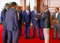 President William Ruto With Cs Aden Duale, Former Economic Advisor Moses Kuria, Ps Dr Ouma Oluga And The Council Of Economic Advisors After A Meeting With Ppp Equipment Partners And Kemsa Management On June 9, 2025. Photo/Kuria X.