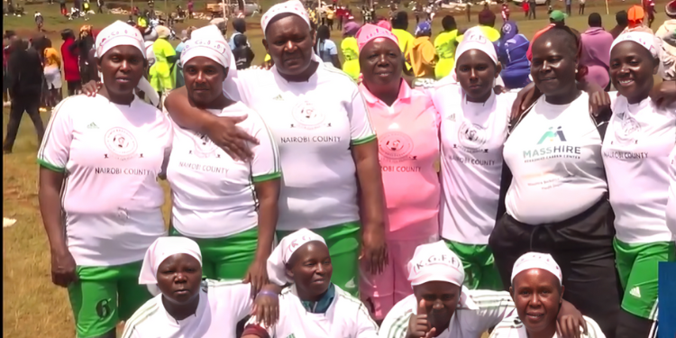 Nairobi County Players During The Grannies Football Tournament In Iten, Uasin Gishu County. Photo/Citizen Tv Screengrab.