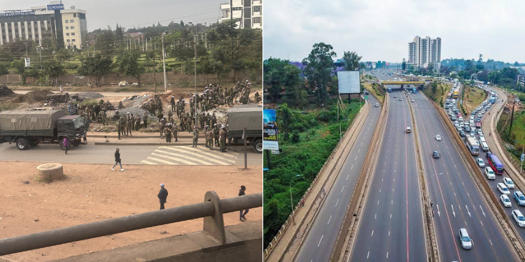Police Block Super Highway At Ruiru Kamakis Ahead Of Chan2024 Quarter Final Match