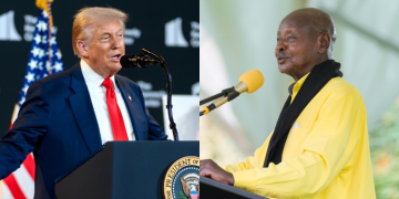 A Photo Collage Of U.s President Donald Trump And Ugandan President Yoweri Museveni. Photo/White House/State House Uganda.
