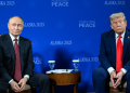 Russian President Vladimir Putin And Us President Donald Trump During A Meeting At Joint Base Elmendorf-Richardson In Anchorage, Alaska, Us. Photo/White House.