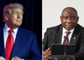 A Photo Collage Of The U.s President Donald Trump And South African President Cyril Ramaphosa. Photo/White House/Ramaphoza X.