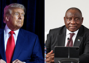 A Photo Collage Of The U.s President Donald Trump And South African President Cyril Ramaphosa. Photo/White House/Ramaphoza X.