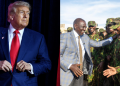 A Photo Collage Of U.s President Donald Trump And Kenya’s President William Ruto Interacting With Officers In Haiti. Photo/White House/Pcs.