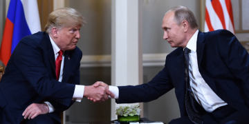 Us President Donald Trump Shaking Hands With Russian President Vladimir Putin During Their Meeting On The Sidelines Of The G20 Summit Photo/White House