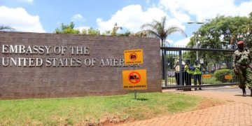 Us Embassy In Kenya Main Entrance.