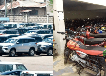 A Side To Side Photo Vehicles And Motorcycles On Sale. Photo/ Courtesy