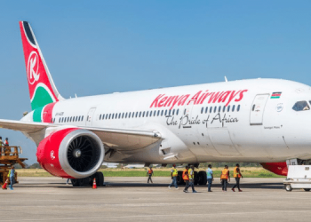 A Kenya Airways Plane In Haiti. Photo/Mss