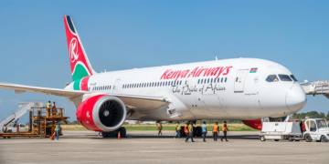 A Kenya Airways Plane In Haiti. Photo/Mss