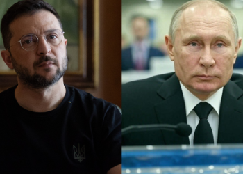 A Photo Collage Of Ukrainian President Volodymyr Zelensky And Russian President Vladimir Putin. Photo/Zalensky X. Vladimir Putin News X.