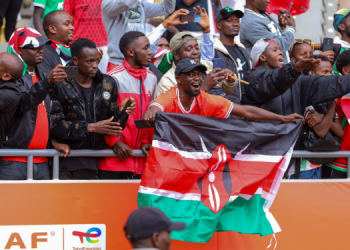 Football Fans Cheer During Kenya'S Match Vs Drc On August 3, 2025, At The Kasarani Stadium.