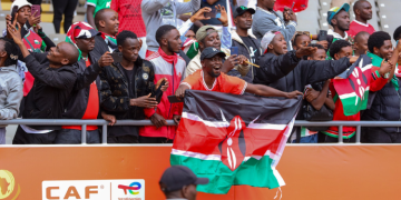 Football Fans Cheer During Kenya'S Match Vs Drc On August 3, 2025, At The Kasarani Stadium.