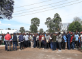 Job Applicants Queueing For Interview At Kabete National Polytechnic. Photo/Mutua X