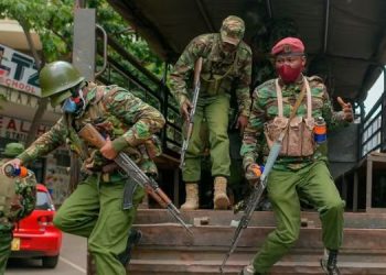 Police Officers From Kenya’s General Service Unit Get Ready To Disperse Demonstrators In Nairobi.