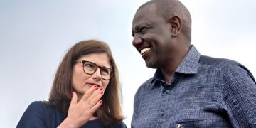 European Union Ambassador To Kenya Henriette Geiger And President William Ruto.