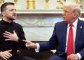 President Donald Trump And Ukrainian President Volodymyr Zelenskyy Held A 15-Minute Private Meeting.