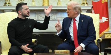 President Donald Trump And Ukrainian President Volodymyr Zelenskyy Held A 15-Minute Private Meeting.