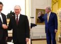 A Photo Collage Of Chinese President Xi Jinping Shaking Hands With Russian President Vladimir Putin And President Donald Trump Photo/Whitehouse/President Of Russia