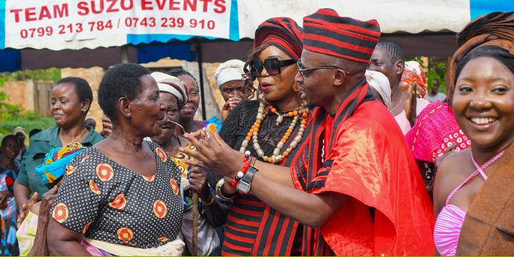 A Photo Of Ntv Swahili Anchors Lofty Matambo And Fridah Mwaka Celebrating With Widows In Kilifi County Photo/ Lofty Matambo And Fridah Mwaka