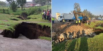 Traffic Restored After Massive Sinkhole On Nairobi-Nakuru Highway