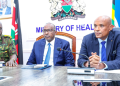 Health Cs Aden Duale (Middle), Police Ig Douglas Kanja (Left) And Dci Director Mohamed Amin (Right). Photo/Moh.