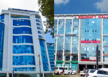 A Photo Collage Of Highway Mall And Westpark Towers. Photo/Highway Properties.