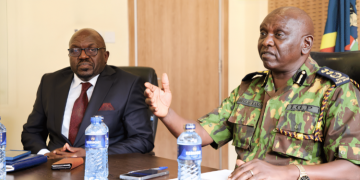 Police Ig Douglas Kanja And Npsc Ceo Peter Kiptanui Leley During The Unveiling Of Police Recruitment System Photo/Npsc.