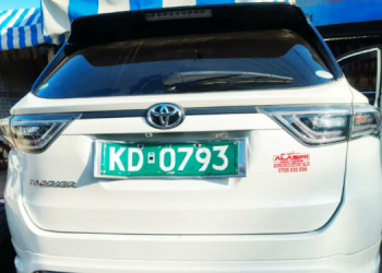 A Car With A Kd Plate In Kenya. Photo/Bizna Kenya