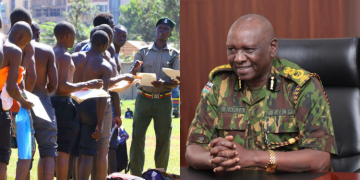 A Photo Collage Of Police Ig Douglas Kanja And Past Recruitment Exercise. Photo/Nps.