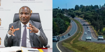 A Photo Collage Of Treasury Cs John Mbadi And A Section Of The Nairobi-Nakuru Highway. Photo/Treasury X/Meta Plant &Amp; Equipment.