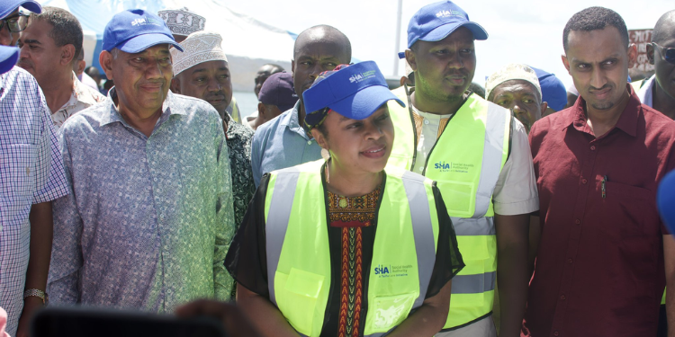 Sha Ceo Dr. Mercy Mwangangi And Lamu Governor Issa Timamy During The Official Launch Of The Sha Activation Campaign At Kmtc Mokowe, In Lamu County On July 3, 2025. Photo/Sha.