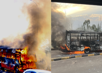 Super Metro Bus Has Been Burnt Along Thika Superhighway.