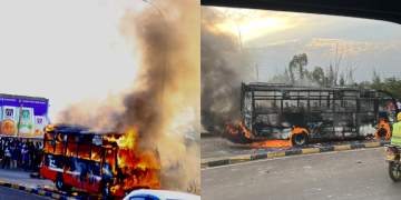 Super Metro Bus Has Been Burnt Along Thika Superhighway.