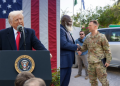 A Photo Collage Of Us President Donald Trump And Africom General Dagvin Anderson. Jubaland