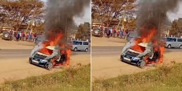 Boda Boda Riders Torch Car After Fatal Crash In Thika