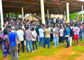 A Group Of Youth During The Final Leg Of The Coast Phase Of Ongoing Kazi Majuu Recruitment Drive Led By Cs Alfred Mutua On May 29, 2025. Photo/Cs Alfred Mutua X