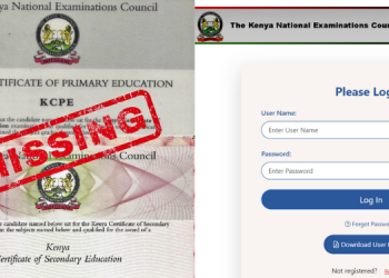 Knec: A Photo Collage Showing A Kcse Certificate Marked “Missing” Alongside The Knec Online Portal. Photo/Knec/Ocave
