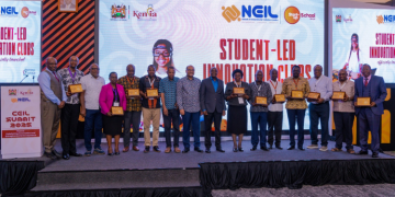 A Photo Of 11 Vice Chancellors Holding Their Awards After Being Recognized For Championing Student-Led Innovations. Photo/Kenia